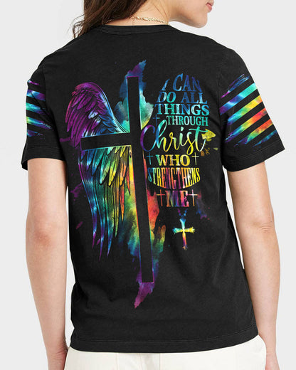 I Can Do All Things Through Christ Half Wings Colorful Women's All Over Print Shirt - Tlty2506234, easychoo.com