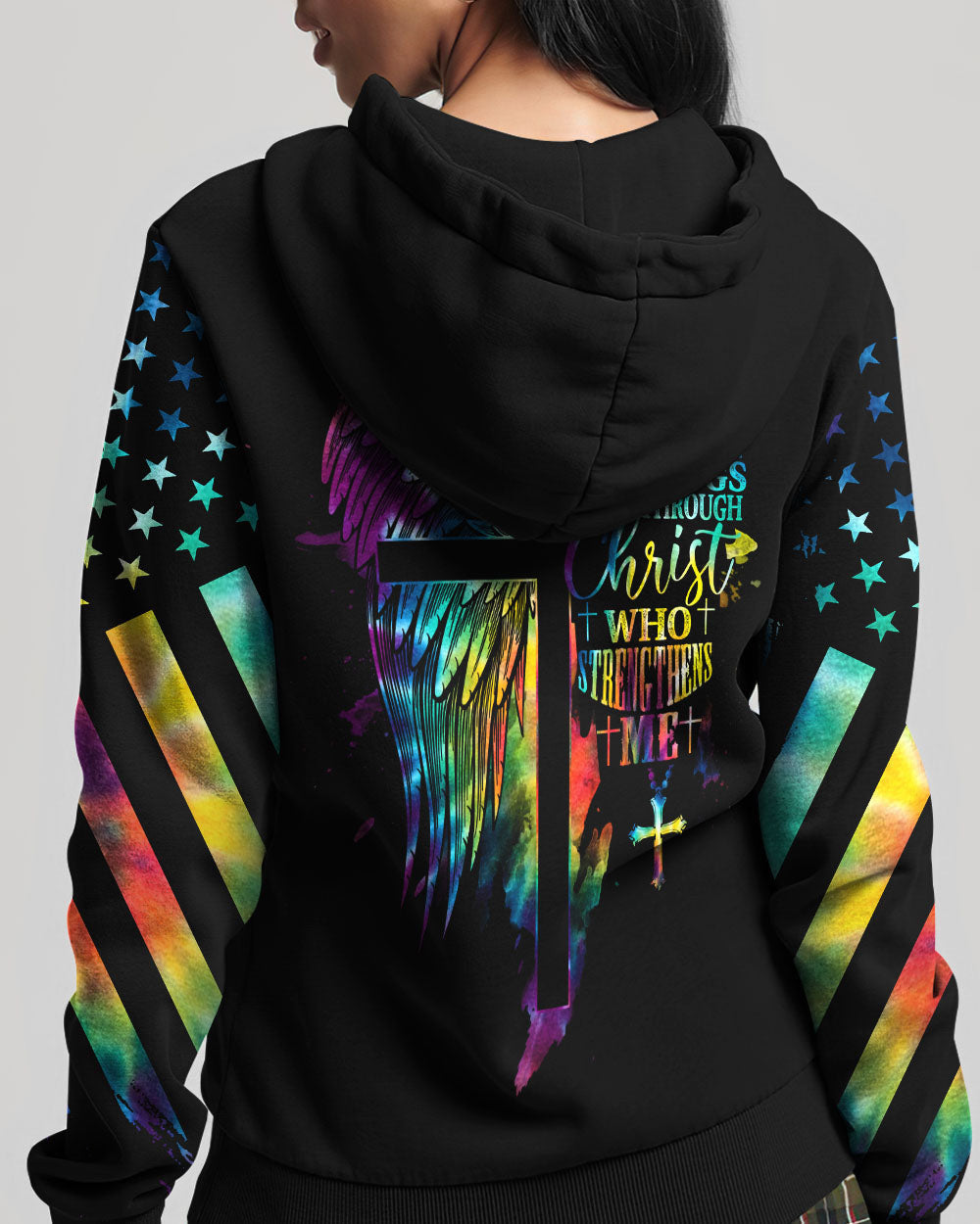 I Can Do All Things Through Christ Half Wings Colorful Women's All Over Print Shirt - Tlty2506234, easychoo.com