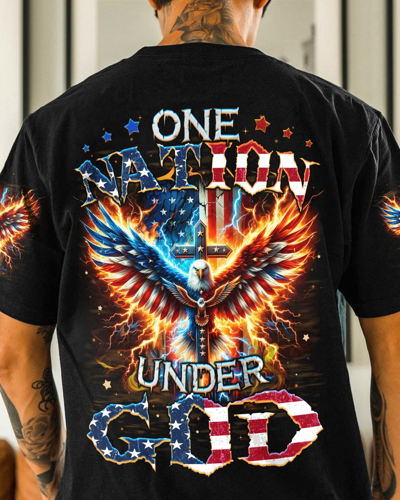 One Nation Under God Men's All Over Print Shirt - Tyqy1106245, easychoo.com