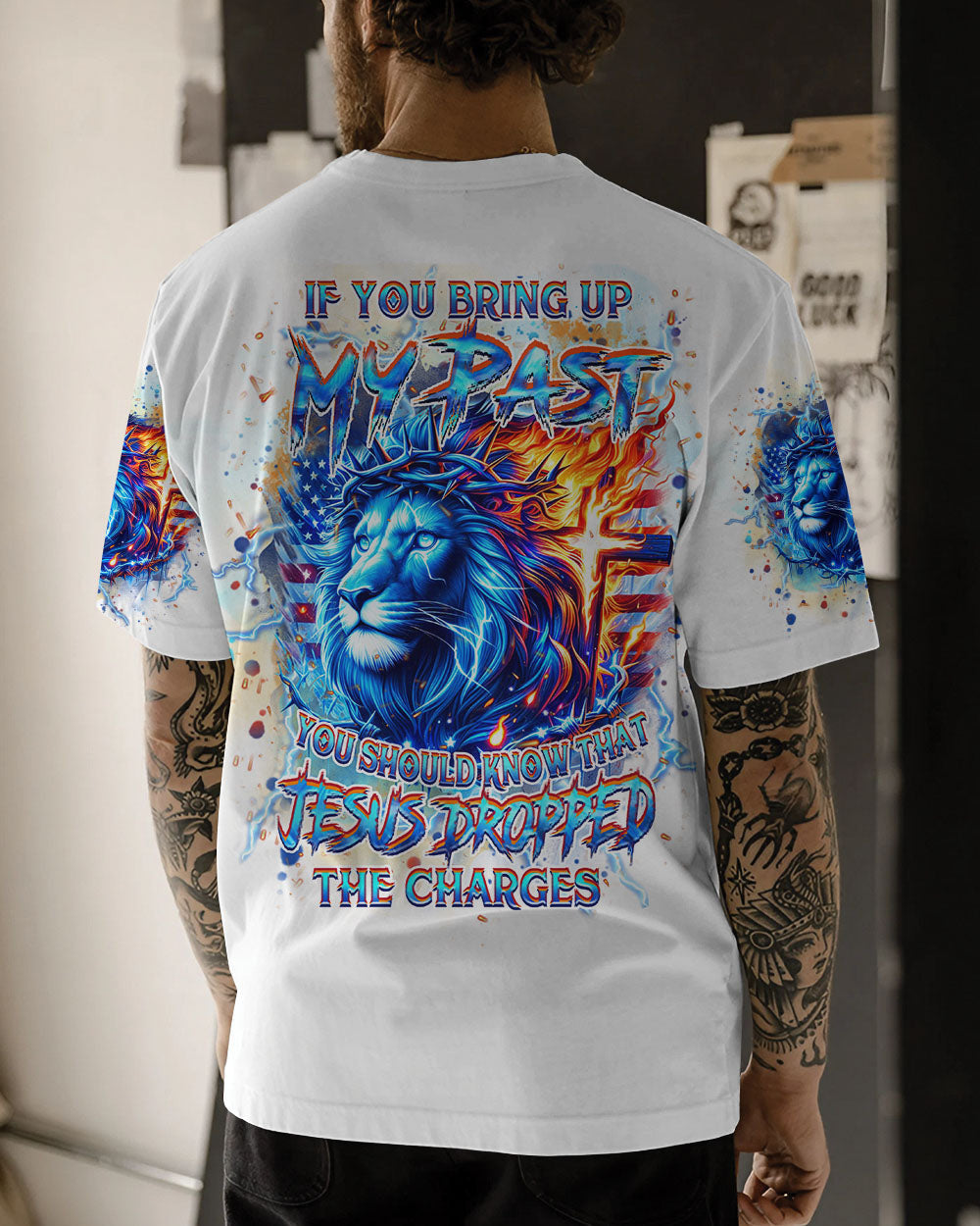 Jesus Dropped The Charges Lion Men's All Over Print Shirt - Yhhn2805244, easychoo.com