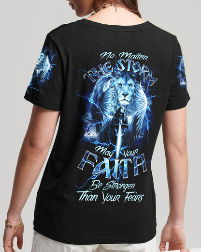 No Matter The Storm Warrior Women's All Over Print Shirt - Tltw1005245, easychoo.com