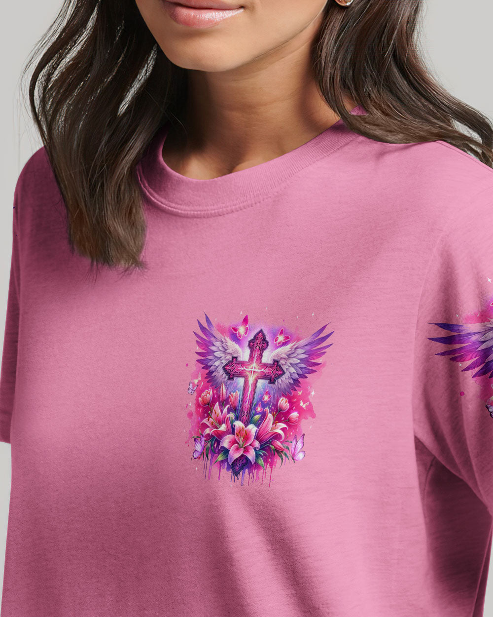 Behind Every Strong Woman There Is God Women's All Over Print Shirt - Tyqy1106241, easychoo.com