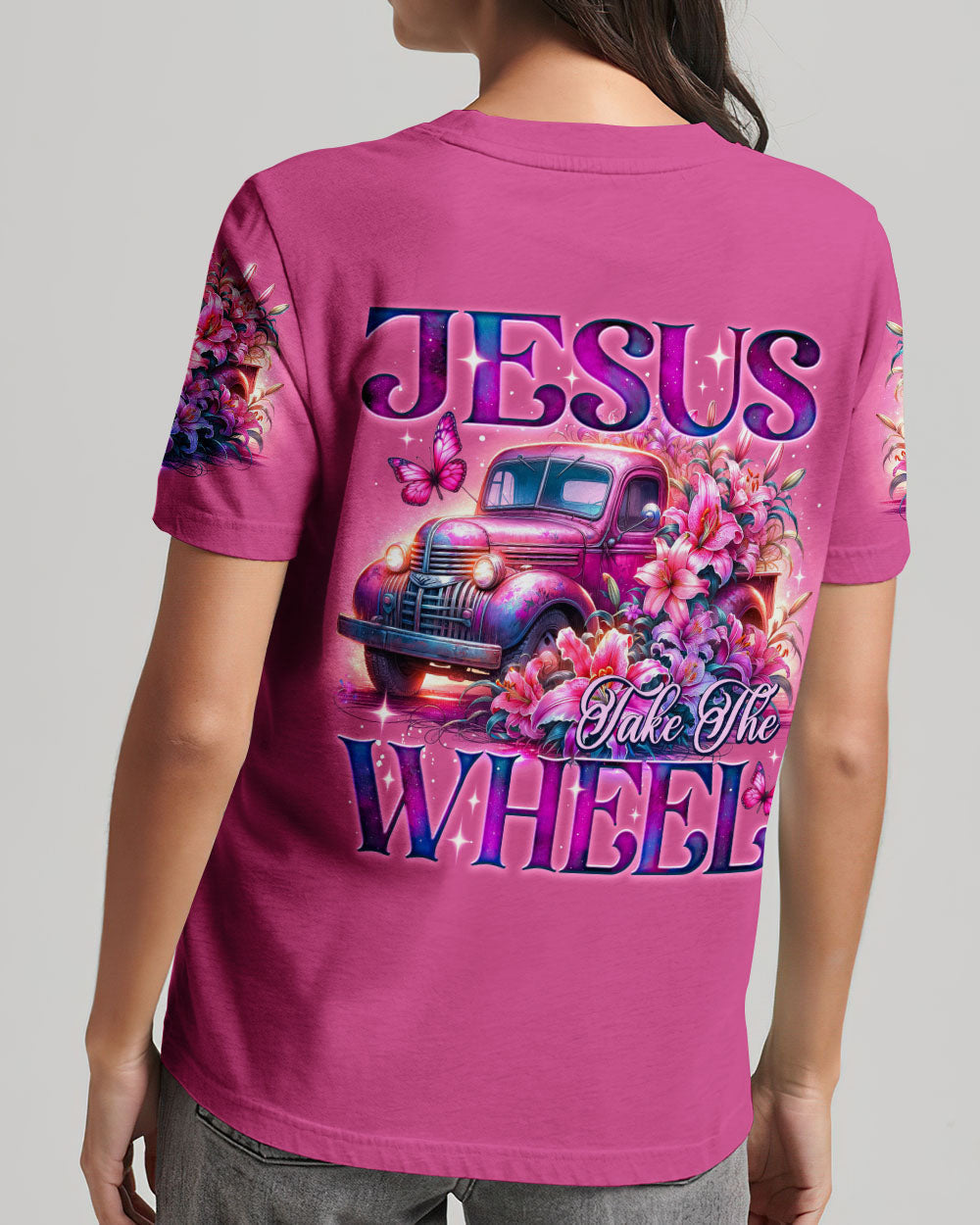 Jesus Take The Wheel Lilies Women's All Over Print Shirt - Ty0605242, easychoo.com