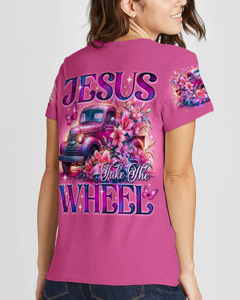 Jesus Take The Wheel Lilies Women's All Over Print Shirt - Ty0605242, easychoo.com