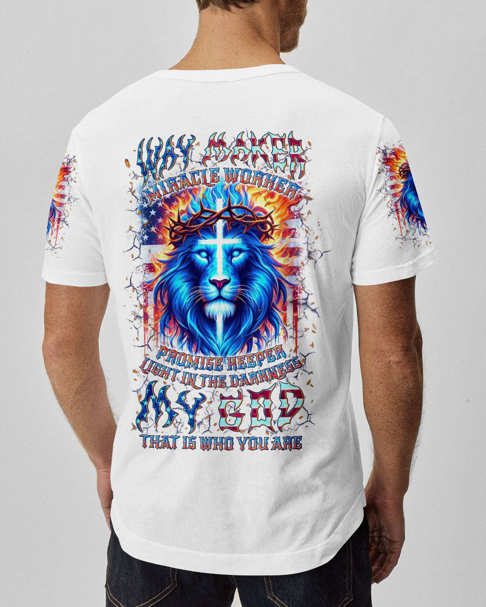 Way Maker Miracle Worker Cross Lion Men's All Over Print Shirt - Yhln0306244, easychoo.com