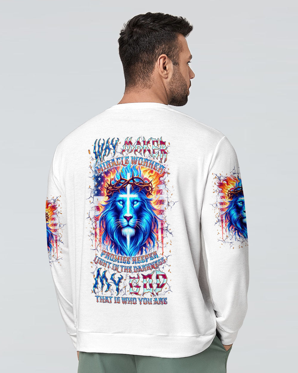 Way Maker Miracle Worker Cross Lion Men's All Over Print Shirt - Yhln0306244, easychoo.com