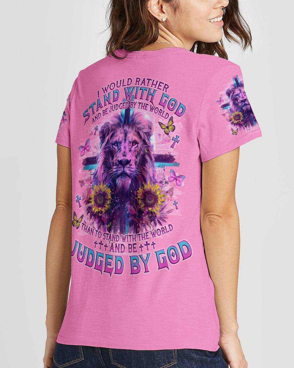 I Would Rather Stand With God Lion Women's All Over Print Shirt - Tlno1304244, easychoo.com