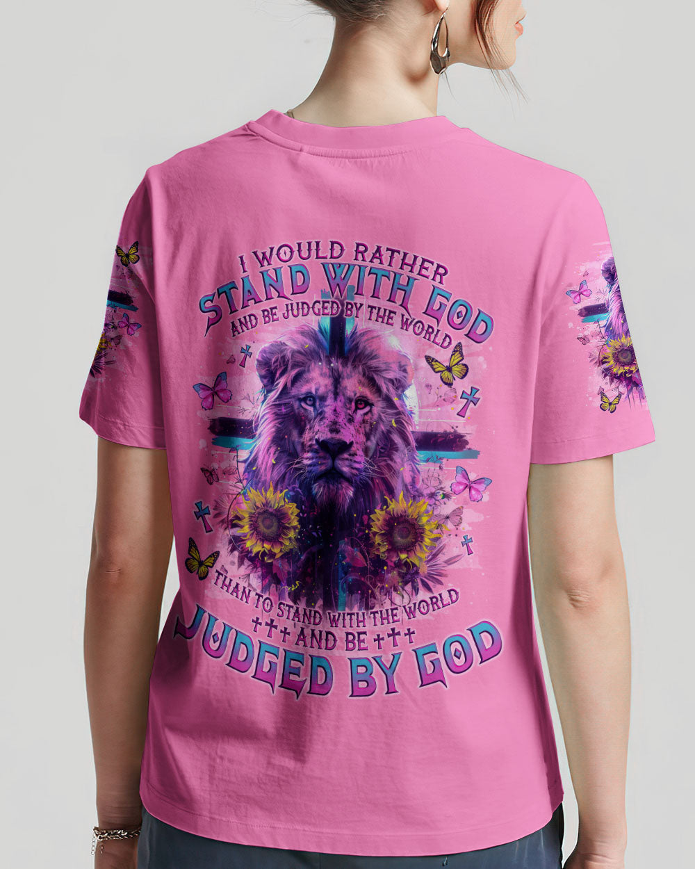 I Would Rather Stand With God Lion Women's All Over Print Shirt - Tlno1304244, easychoo.com