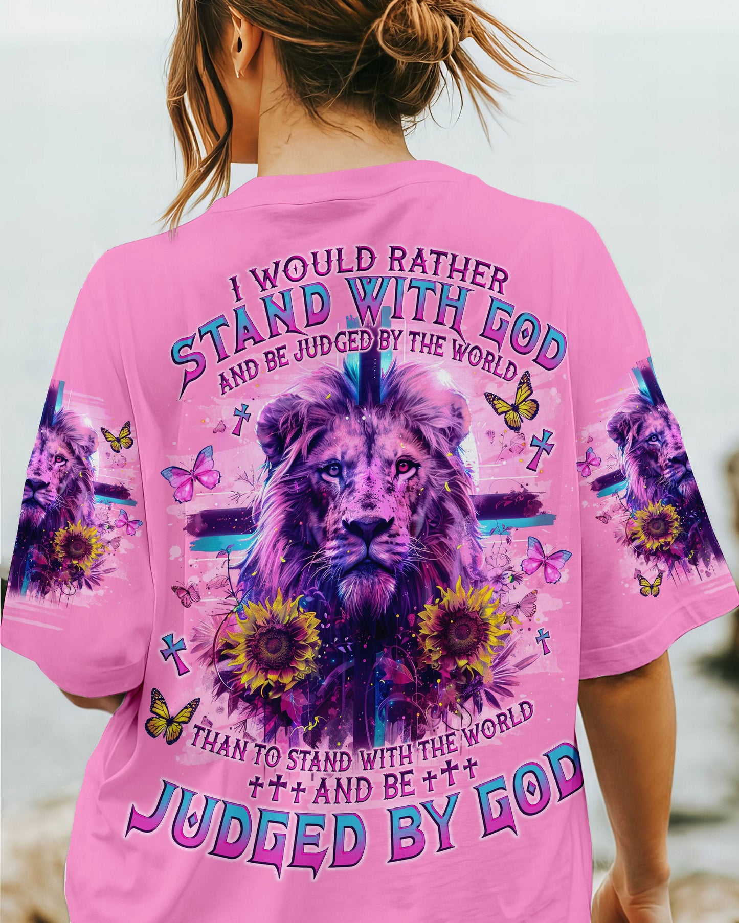 I Would Rather Stand With God Lion Women's All Over Print Shirt - Tlno1304244, easychoo.com