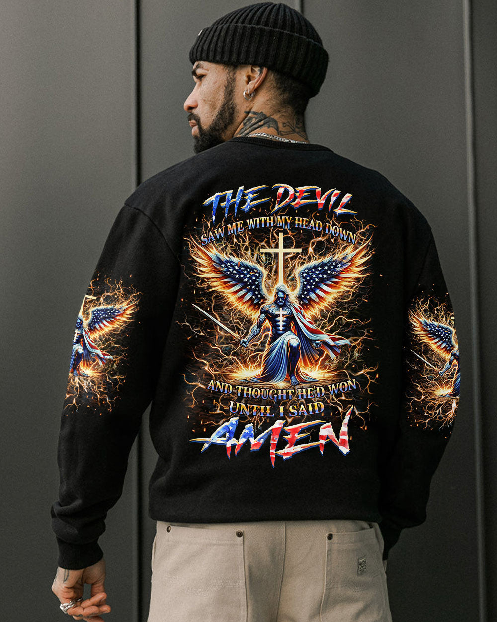 The Devil Caught Me With My Head Down Men's All Over Print Shirt - Yhhn0305243, easychoo.com