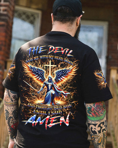 The Devil Caught Me With My Head Down Men's All Over Print Shirt - Yhhn0305243, easychoo.com