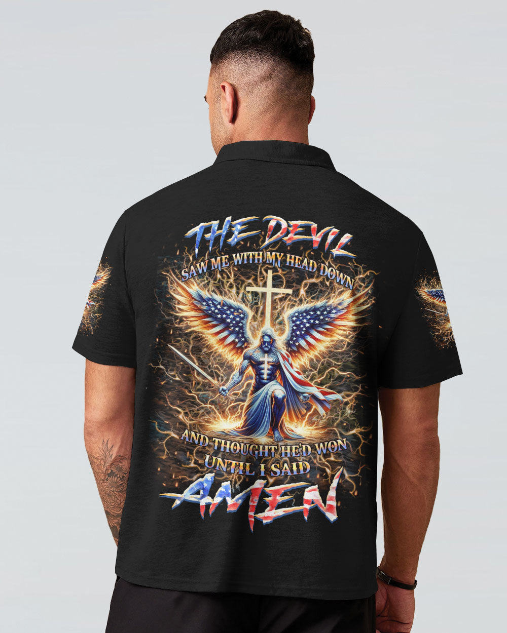 The Devil Caught Me With My Head Down Men's All Over Print Shirt - Yhhn0305243, easychoo.com