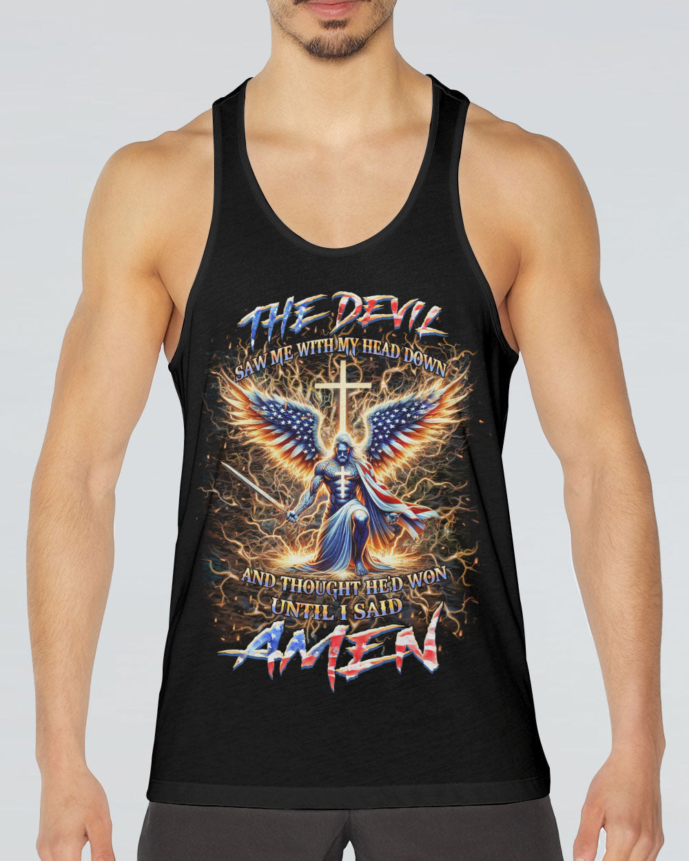 The Devil Caught Me With My Head Down Men's All Over Print Shirt - Yhhn0305243, easychoo.com