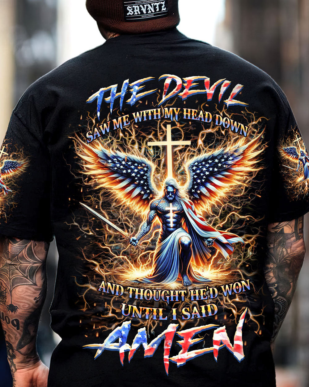 The Devil Caught Me With My Head Down Men's All Over Print Shirt - Yhhn0305243, easychoo.com