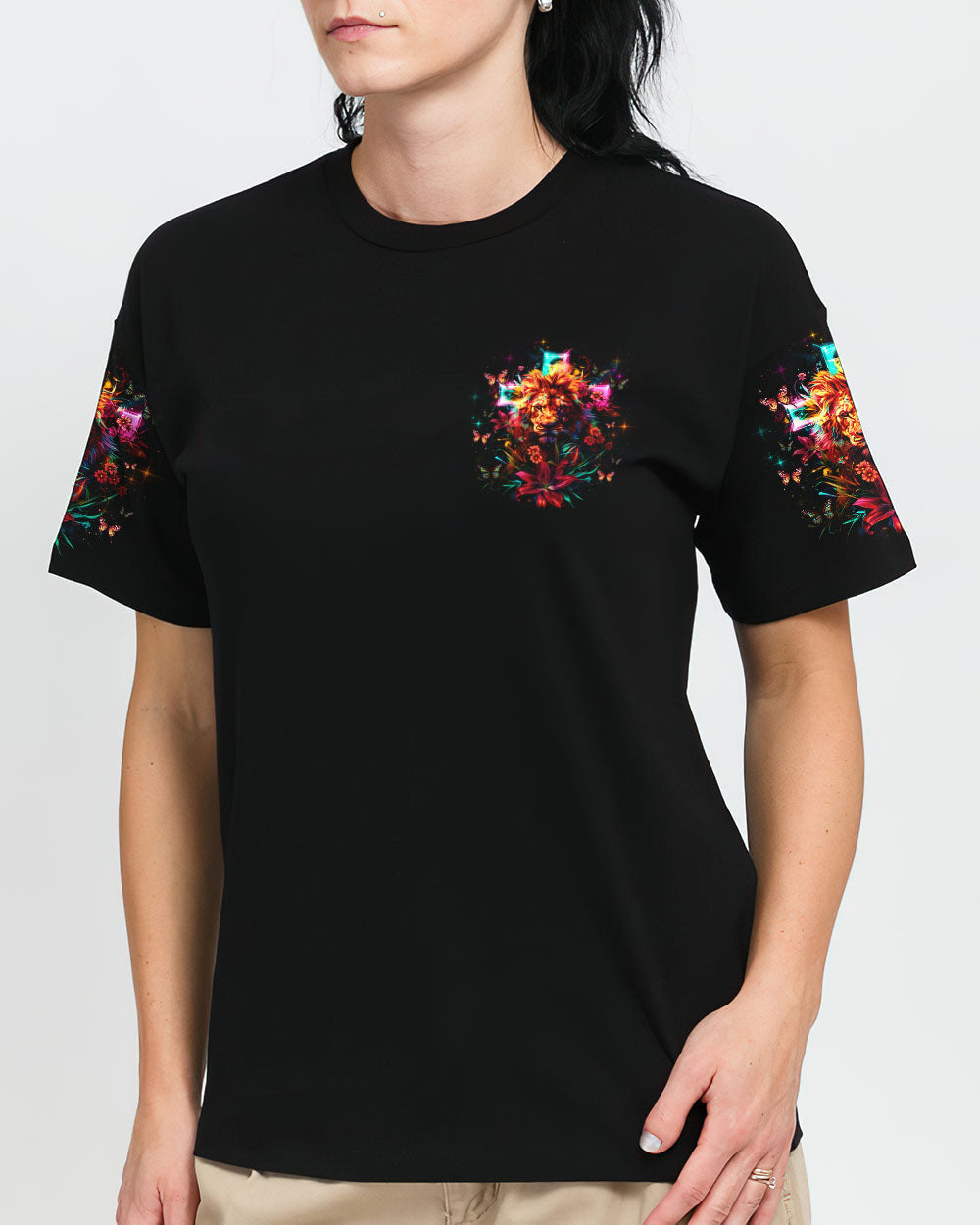 I Would Rather Stand With God Lion Lilies Women's All Over Print Shirt - Tlnz1304241, easychoo.com