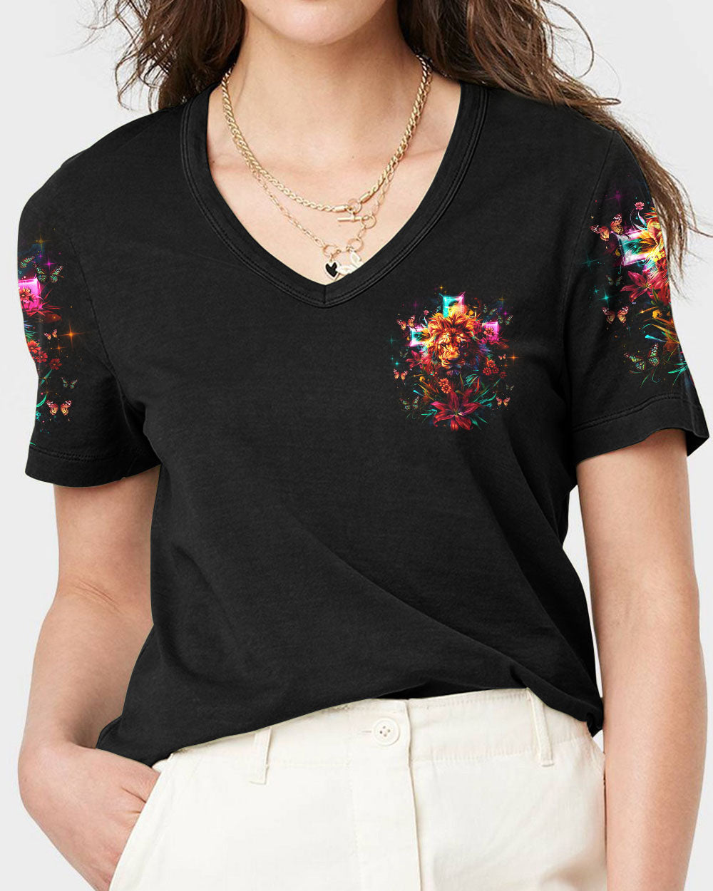 I Would Rather Stand With God Lion Lilies Women's All Over Print Shirt - Tlnz1304241, easychoo.com
