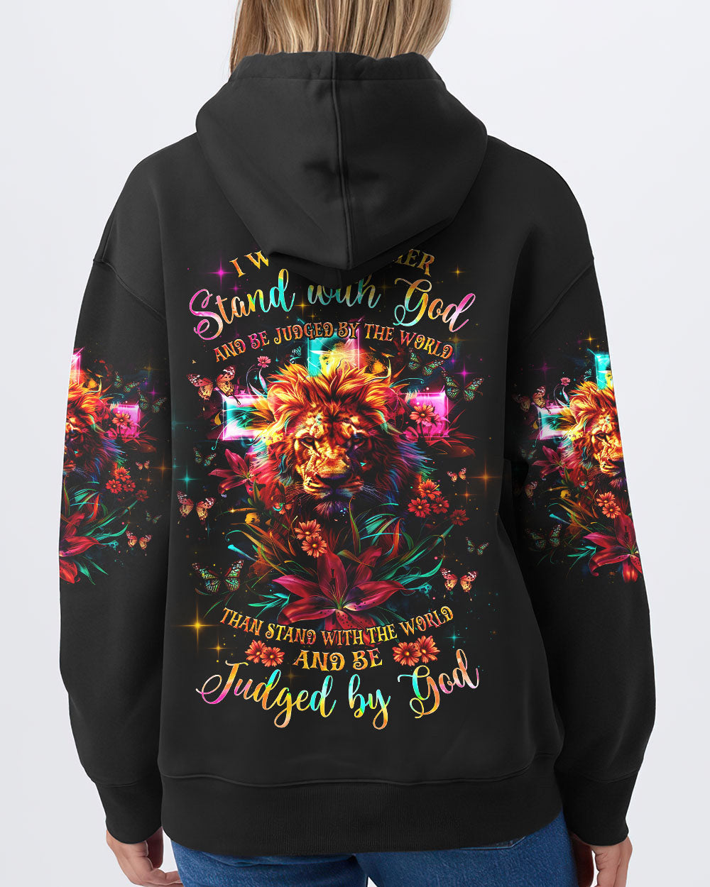 I Would Rather Stand With God Lion Lilies Women's All Over Print Shirt - Tlnz1304241, easychoo.com