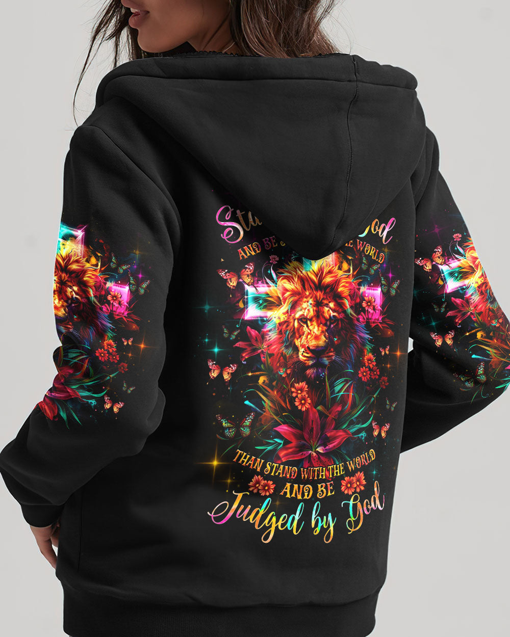 I Would Rather Stand With God Lion Lilies Women's All Over Print Shirt - Tlnz1304241, easychoo.com