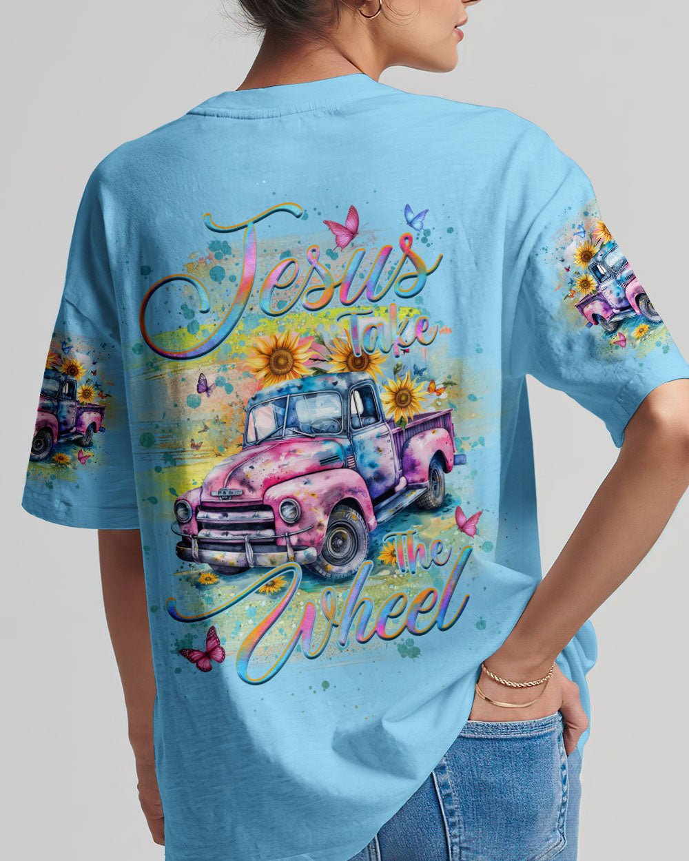 Jesus Take The Wheel Women's All Over Print Shirt - Yhhg2504244, easychoo.com