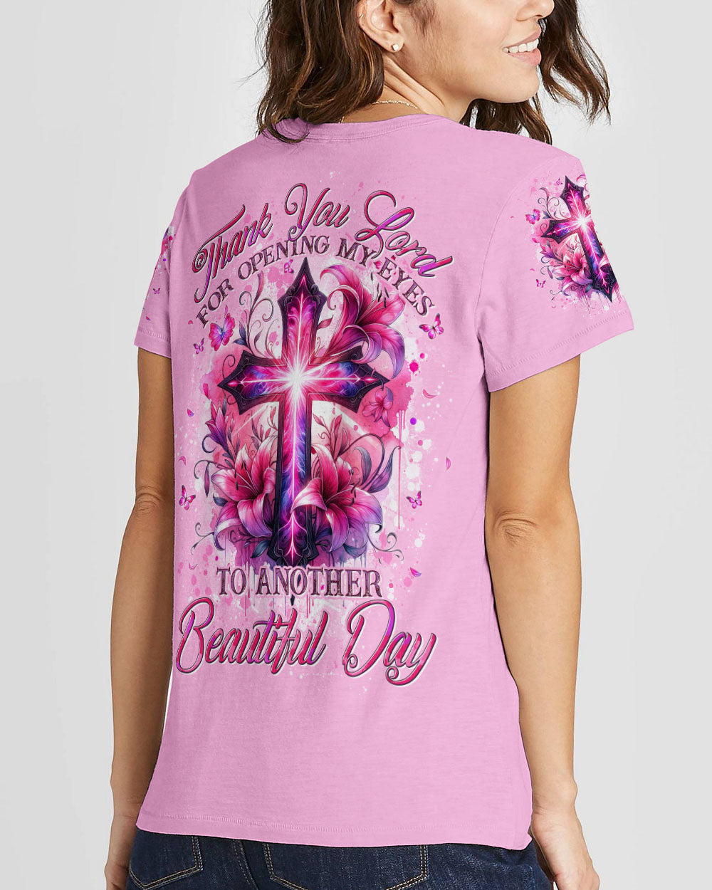 Thank You Lord For Opening My Eyes Women's All Over Print Shirt - Tytd2305241, easychoo.com