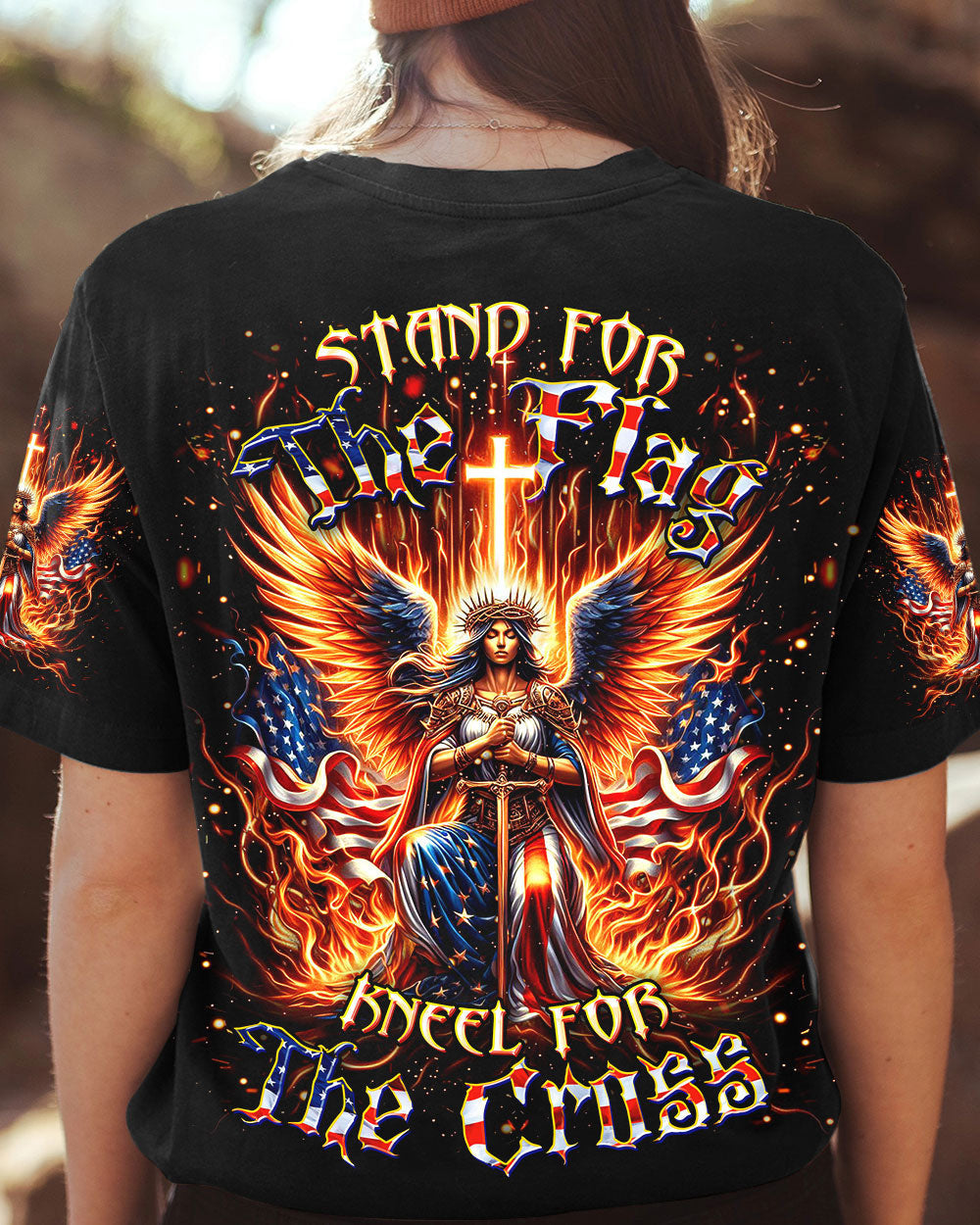 Stand For The Flag Kneel For The Cross Women's All Over Print Shirt - Yhdu2105242, easychoo.com