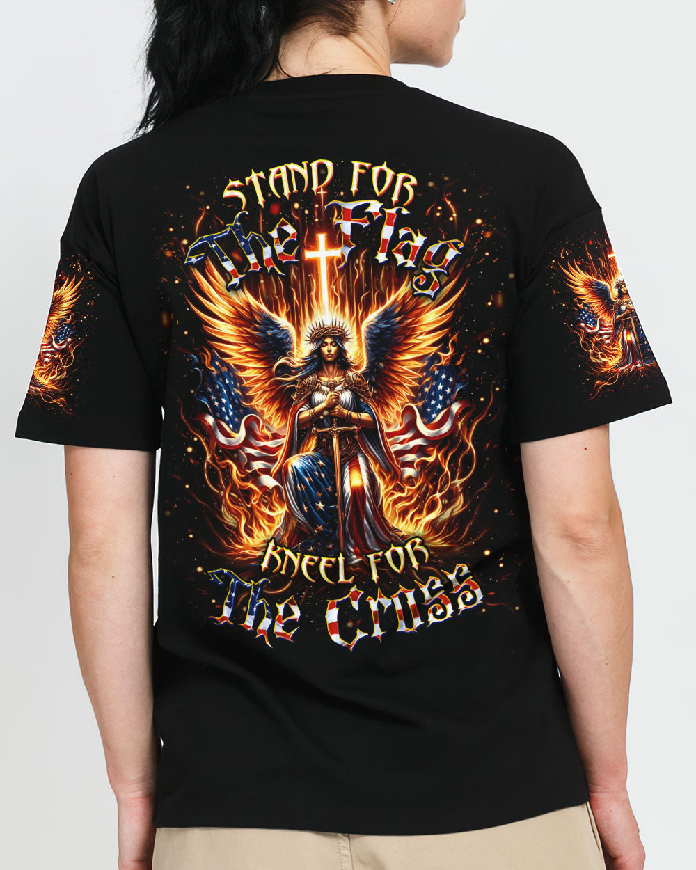 Stand For The Flag Kneel For The Cross Women's All Over Print Shirt - Yhdu2105242, easychoo.com