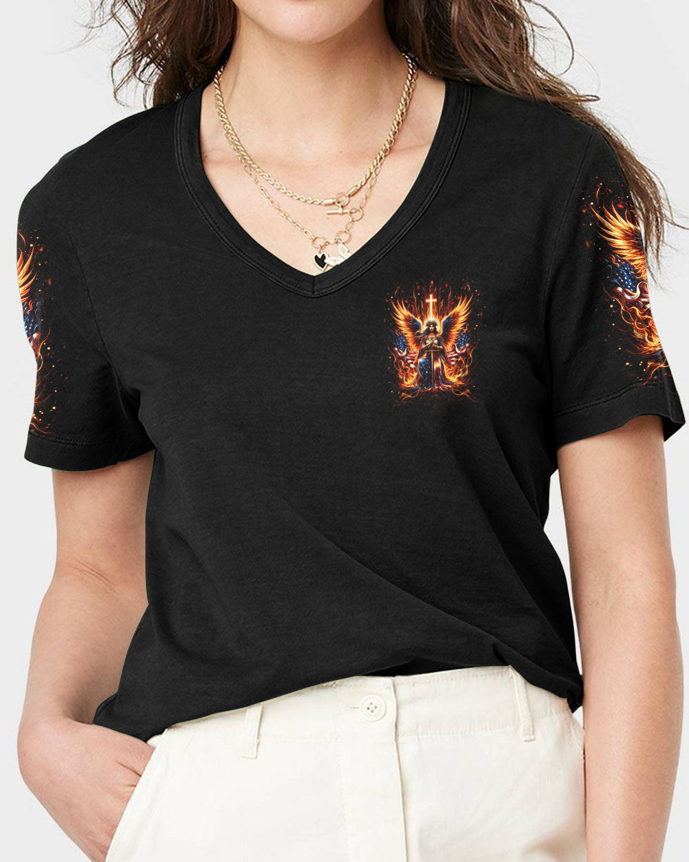 Stand For The Flag Kneel For The Cross Women's All Over Print Shirt - Yhdu2105242, easychoo.com