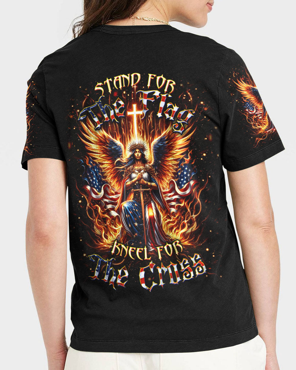 Stand For The Flag Kneel For The Cross Women's All Over Print Shirt - Yhdu2105242, easychoo.com