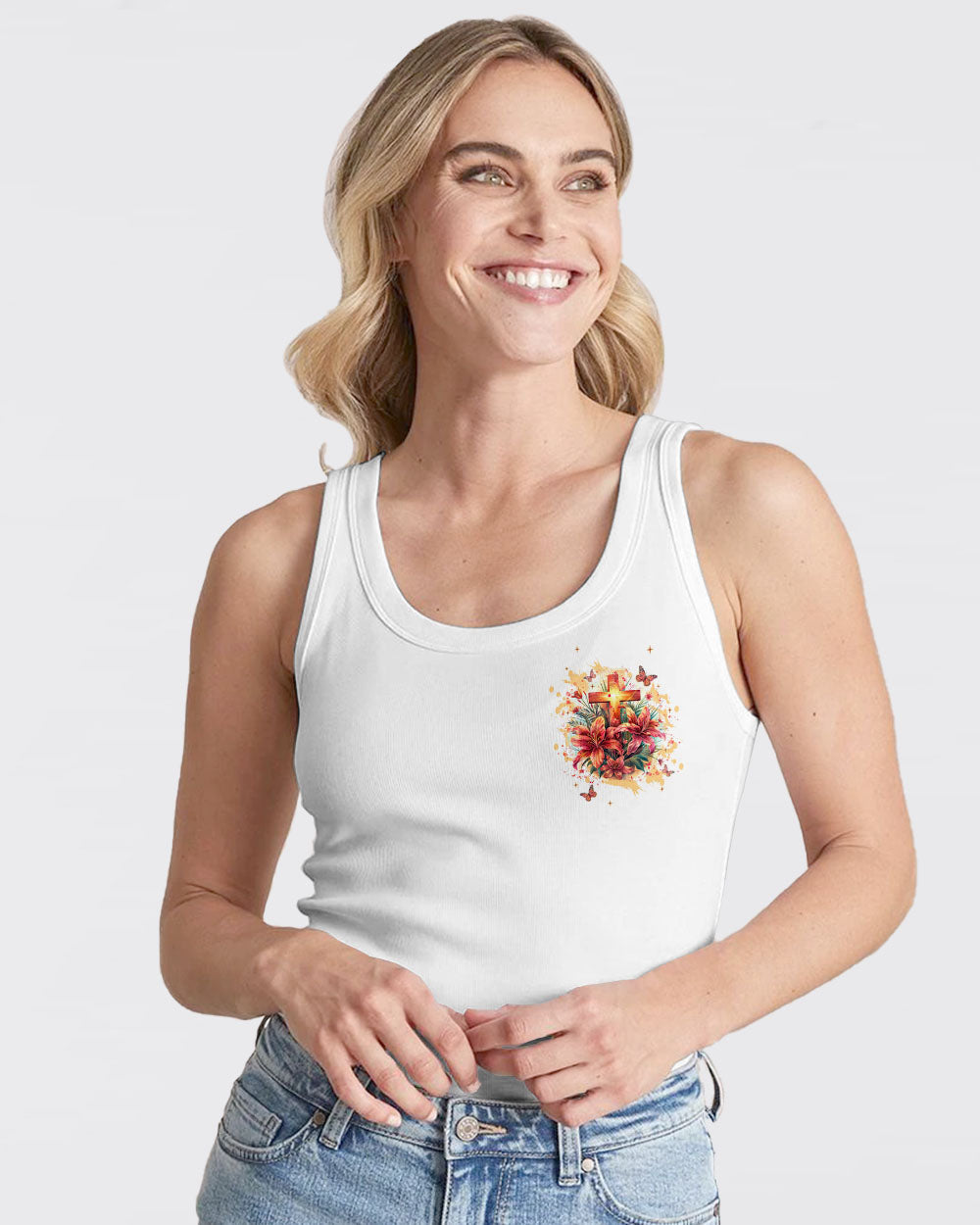 Worry Ends When Faith In God Begins Lilies Women's All Over Print Shirt - Tlnt2204244, easychoo.com