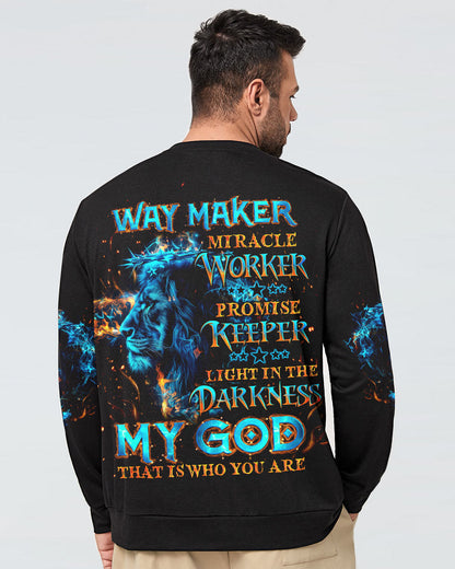 Way Maker Miracle Worker Cross Lion Men's All Over Print Shirt - Tlno1504244, easychoo.com