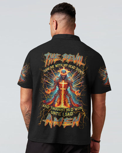 The Devil Caught Me With My Head Down Men's All Over Print Shirt - Yhln1505244, easychoo.com