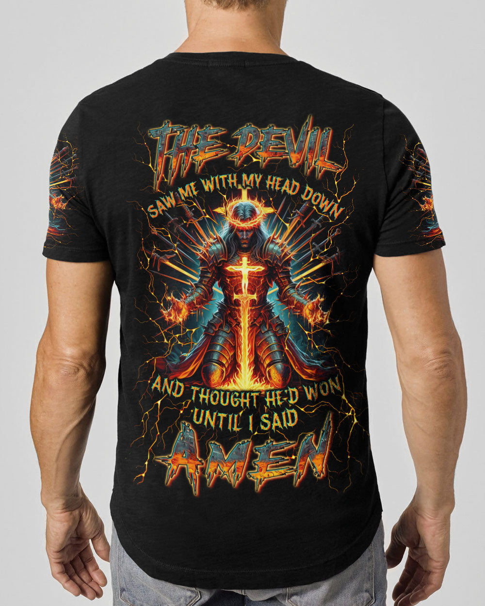 The Devil Caught Me With My Head Down Men's All Over Print Shirt - Yhln1505244, easychoo.com
