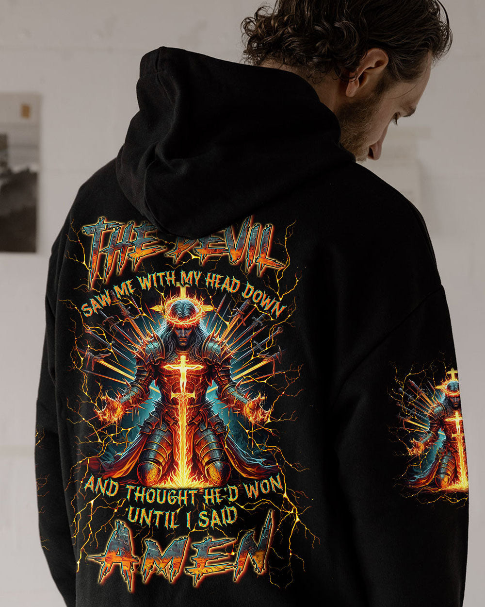 The Devil Caught Me With My Head Down Men's All Over Print Shirt - Yhln1505244, easychoo.com