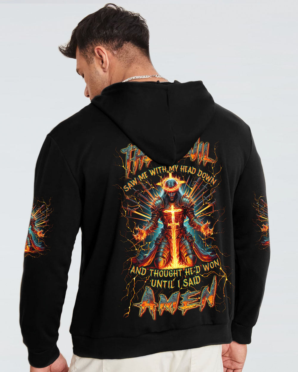 The Devil Caught Me With My Head Down Men's All Over Print Shirt - Yhln1505244, easychoo.com
