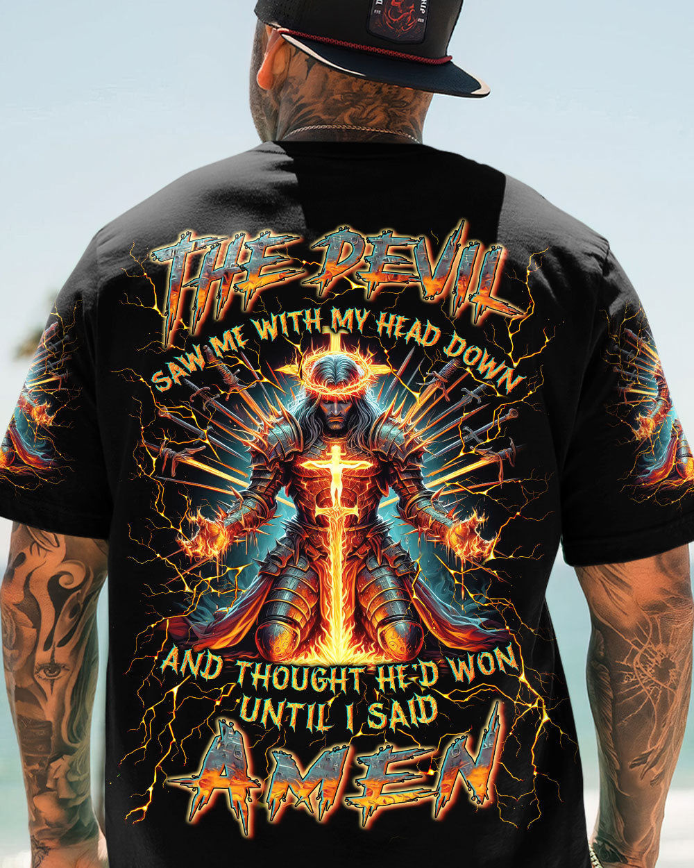 The Devil Caught Me With My Head Down Men's All Over Print Shirt - Yhln1505244, easychoo.com