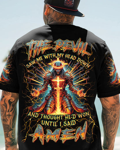 The Devil Caught Me With My Head Down Men's All Over Print Shirt - Yhln1505244, easychoo.com