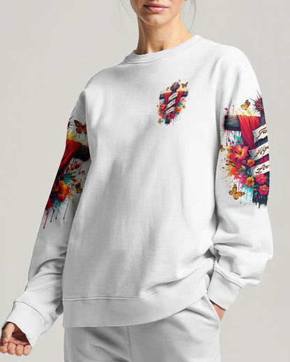 He Is Risen Flower Cross Women's All Over Print Shirt - Tltw2405244, easychoo.com