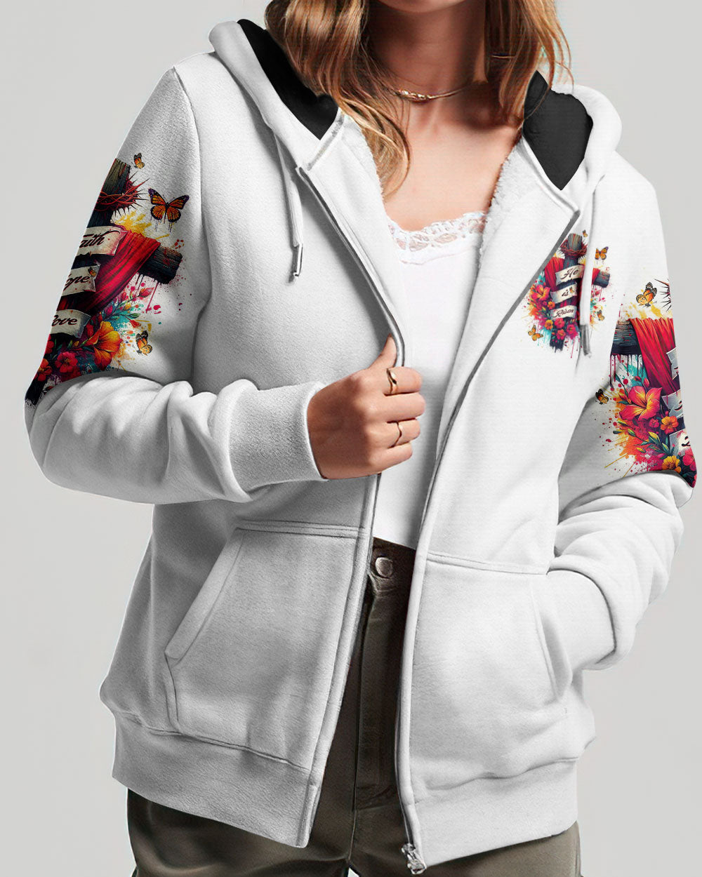 He Is Risen Flower Cross Women's All Over Print Shirt - Tltw2405244, easychoo.com