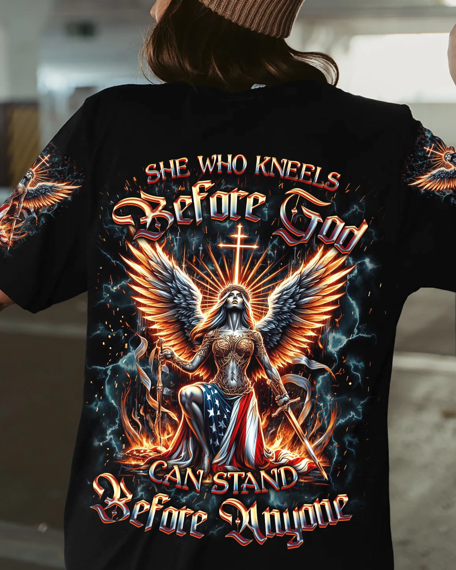 She Who Kneels Before God Women's All Over Print Shirt - Yhkd1605242, easychoo.com