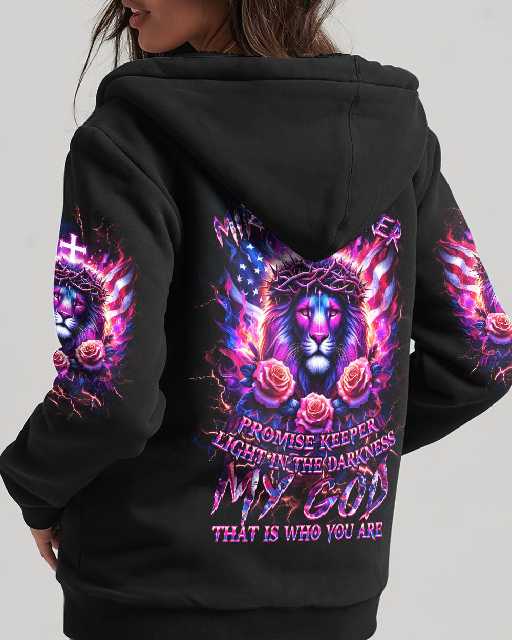 Way Maker Miracle Worker Cross Lion Women's All Over Print Shirt - Yhkd2205242, easychoo.com