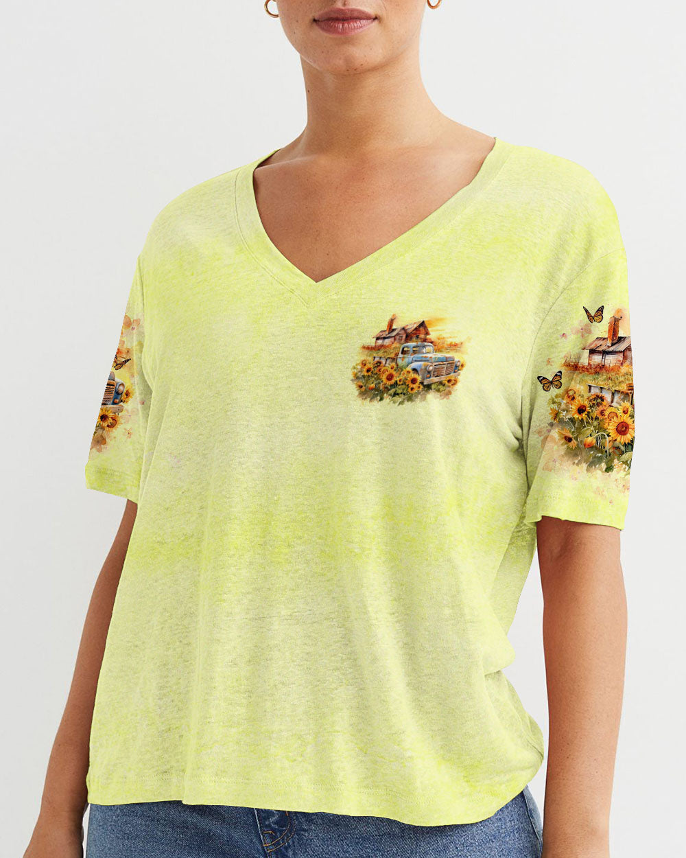 Jesus Take The Wheel Farm Truck Women's All Over Print Shirt - Tlno2504245, easychoo.com