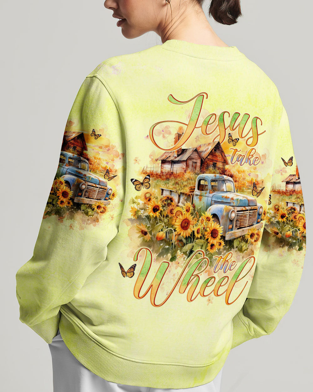 Jesus Take The Wheel Farm Truck Women's All Over Print Shirt - Tlno2504245, easychoo.com