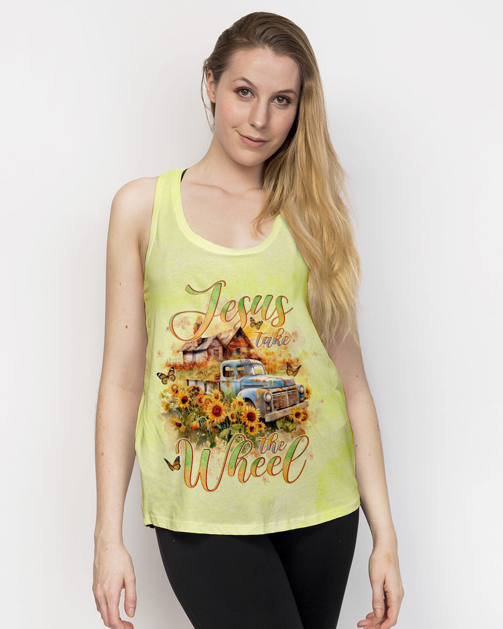 Jesus Take The Wheel Farm Truck Women's All Over Print Shirt - Tlno2504245, easychoo.com