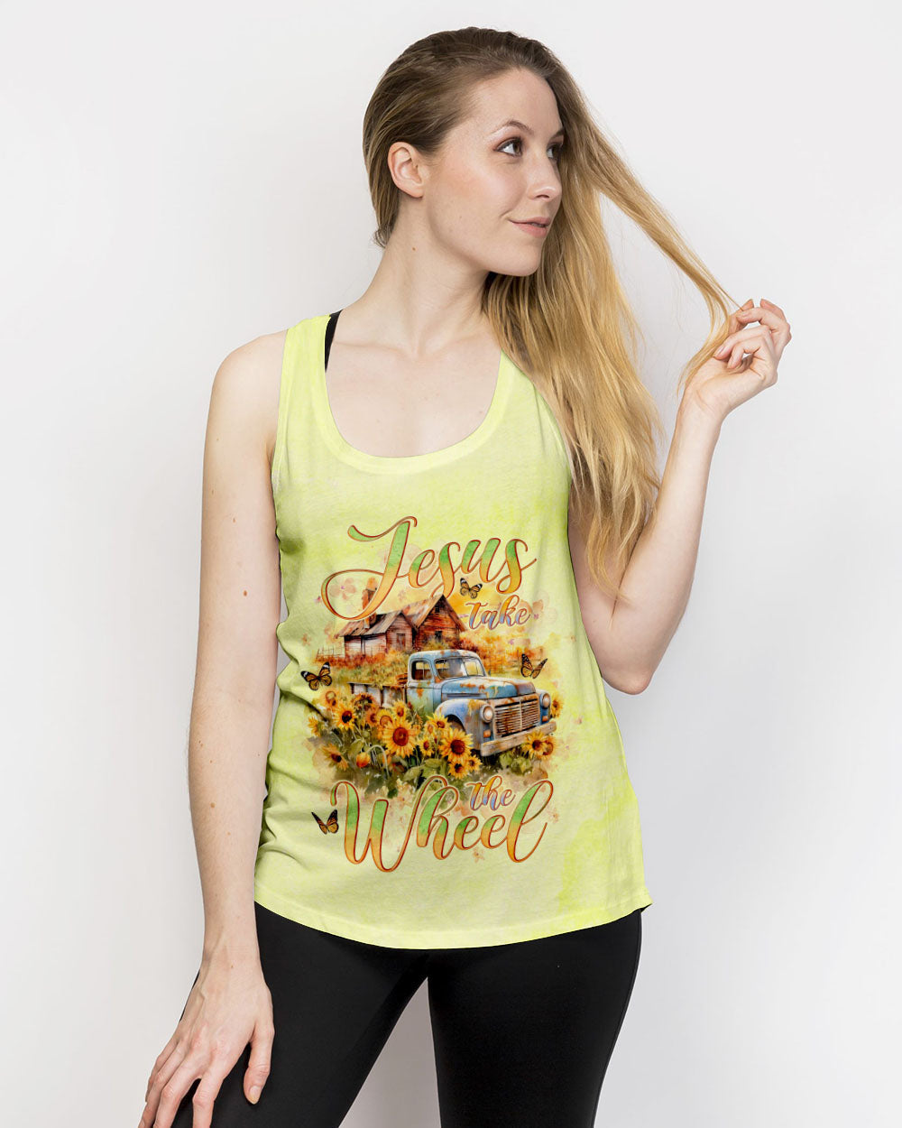 Jesus Take The Wheel Farm Truck Women's All Over Print Shirt - Tlno2504245, easychoo.com