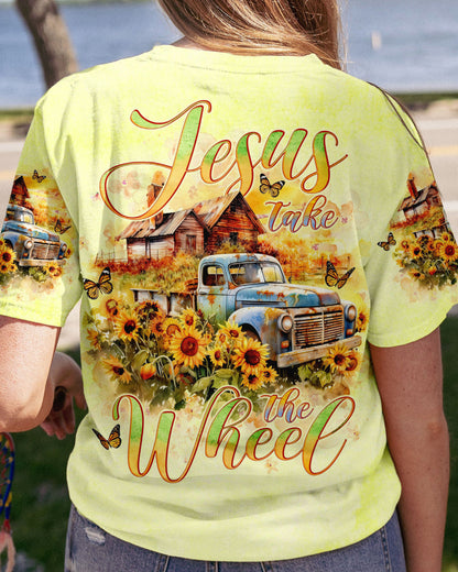 Jesus Take The Wheel Farm Truck Women's All Over Print Shirt - Tlno2504245, easychoo.com