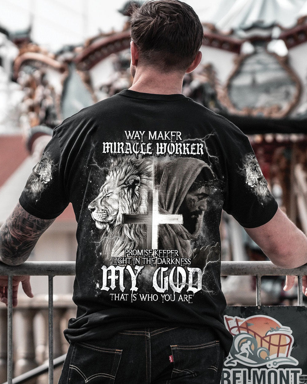 Way Maker Miracle Worker Cross Lion Men's All Over Print Shirt - Tlnt2005242, easychoo.com