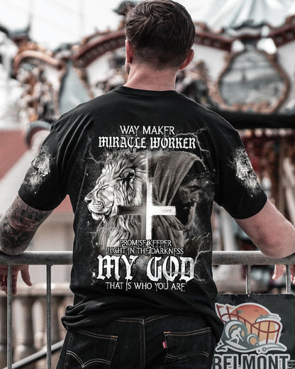 Way Maker Miracle Worker Cross Lion Men's All Over Print Shirt - Tlnt2005242, easychoo.com