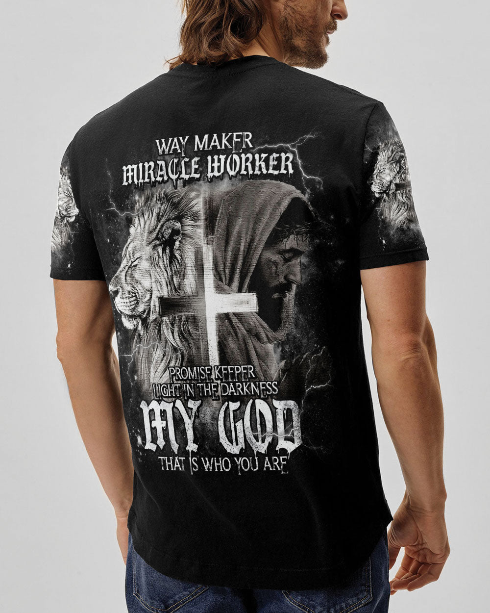 Way Maker Miracle Worker Cross Lion Men's All Over Print Shirt - Tlnt2005242, easychoo.com