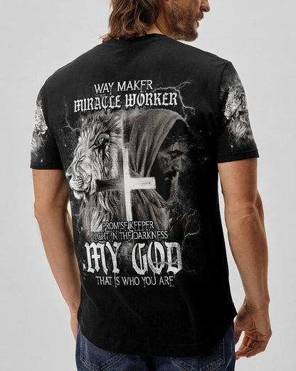 Way Maker Miracle Worker Cross Lion Men's All Over Print Shirt - Tlnt2005242, easychoo.com