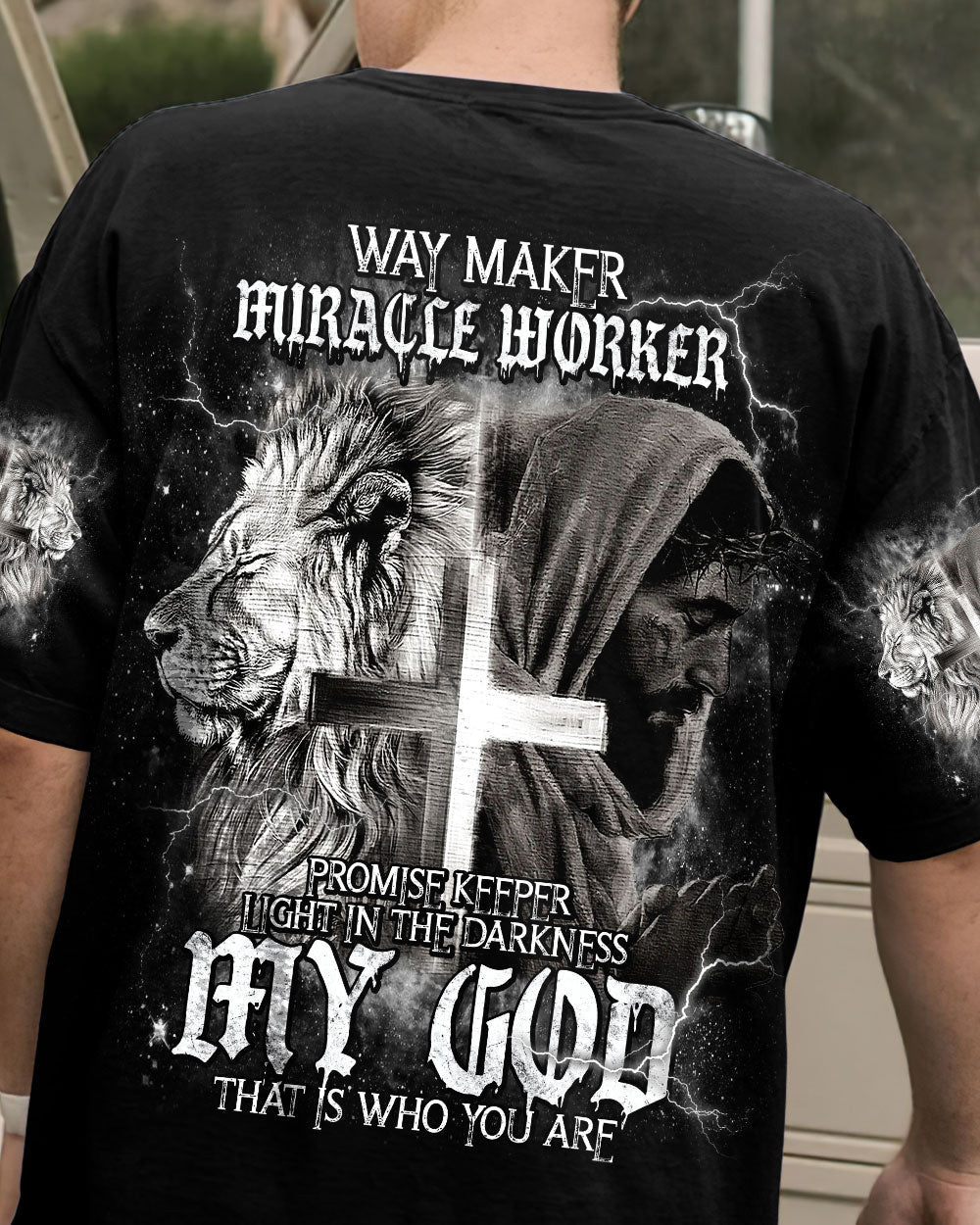 Way Maker Miracle Worker Cross Lion Men's All Over Print Shirt - Tlnt2005242, easychoo.com
